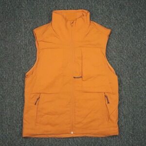 Lululemon Vest Mens Medium Orange Insualted Hiking Full Zip Pockets Puffer